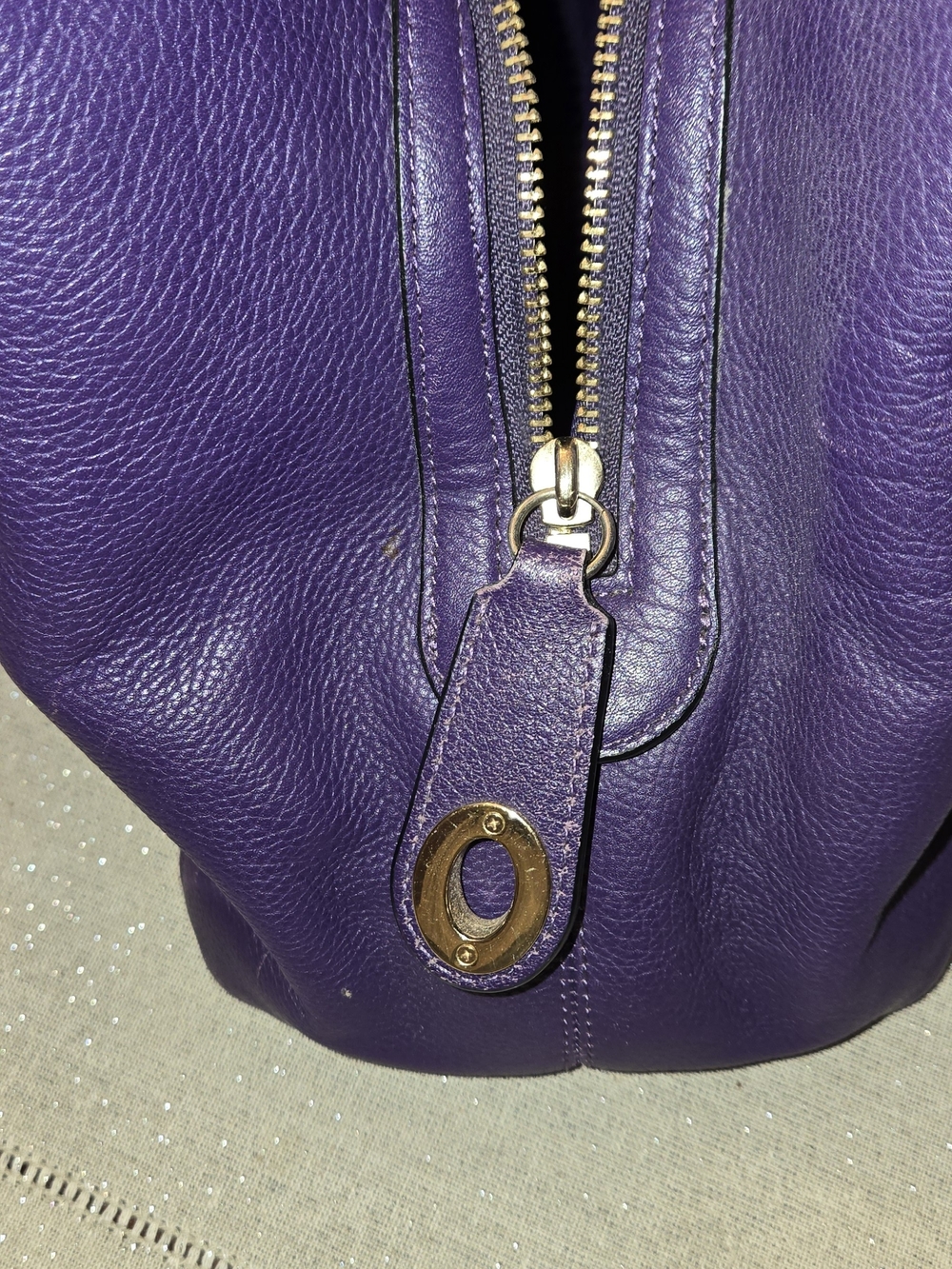 Coach Purple Leather Shoulder Tote - Picture 5 of 16